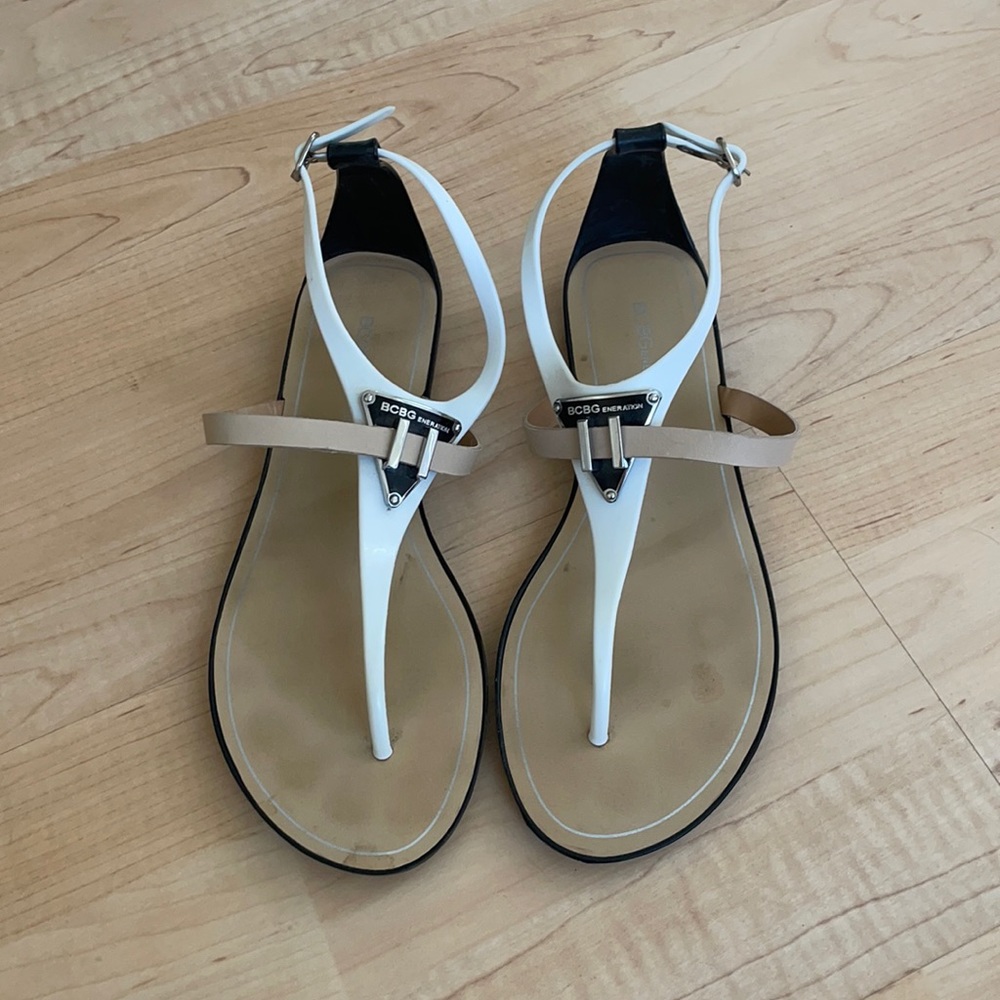 BCBGeneration Gladiator Leather Rubber Sandal 8